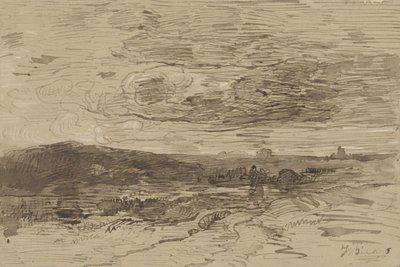 Heath-land in Drenthe, Netherlands by Johannes Warnardus Bilders